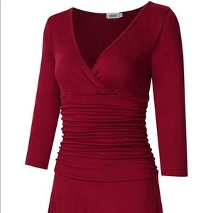 Long Sleeve Ruched Waist Swing Dress